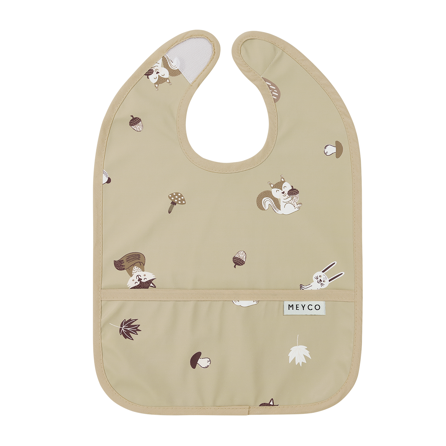 Meyco Lätzchen mit Auffangschale Forest Animals Sand