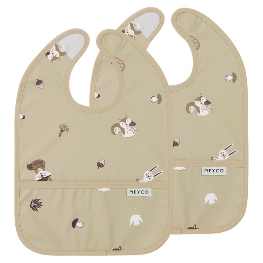 Meyco Lätzchen mit Auffangschale Forest Animals Sand Studio