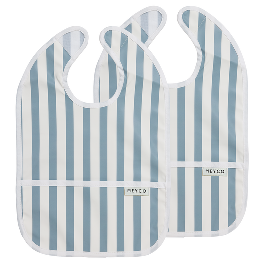 Meyco Lätzchen mit Auffangschale Fat Stripe Jeans Blue Studio