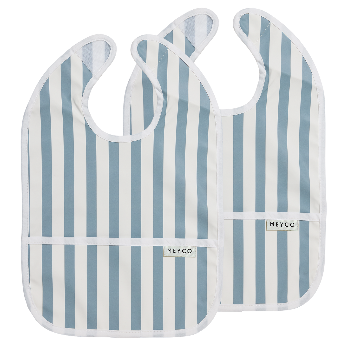 Meyco Lätzchen mit Auffangschale Fat Stripe Jeans Blue Studio