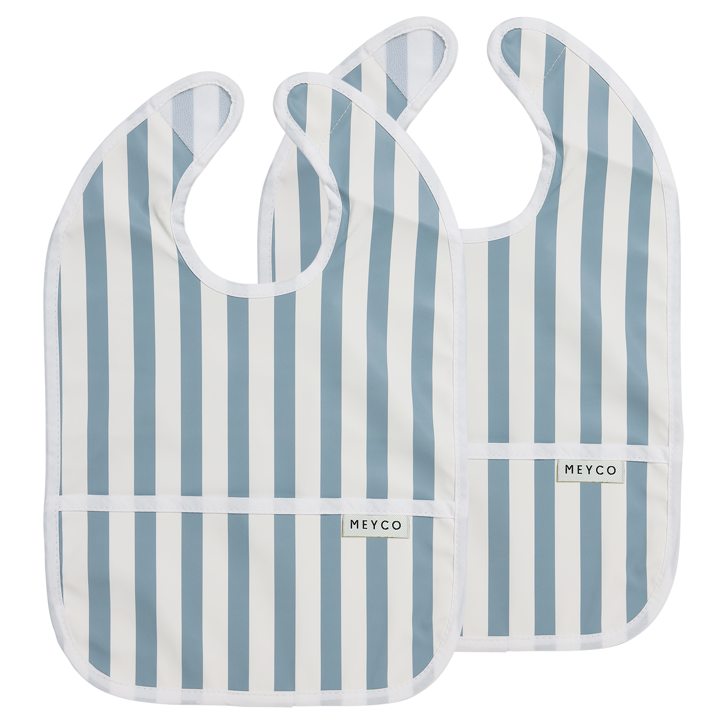 Meyco Lätzchen mit Auffangschale Fat Stripe Jeans Blue Studio