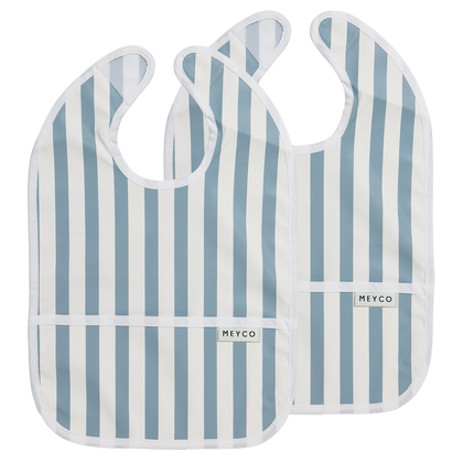 Meyco Lätzchen mit Auffangschale Fat Stripe Jeans Blue