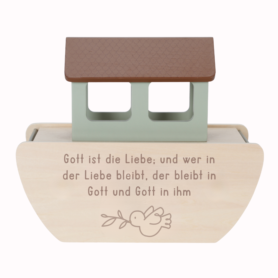 Arche Noah Taufspruch personalisiert aus Holz Little Dutch