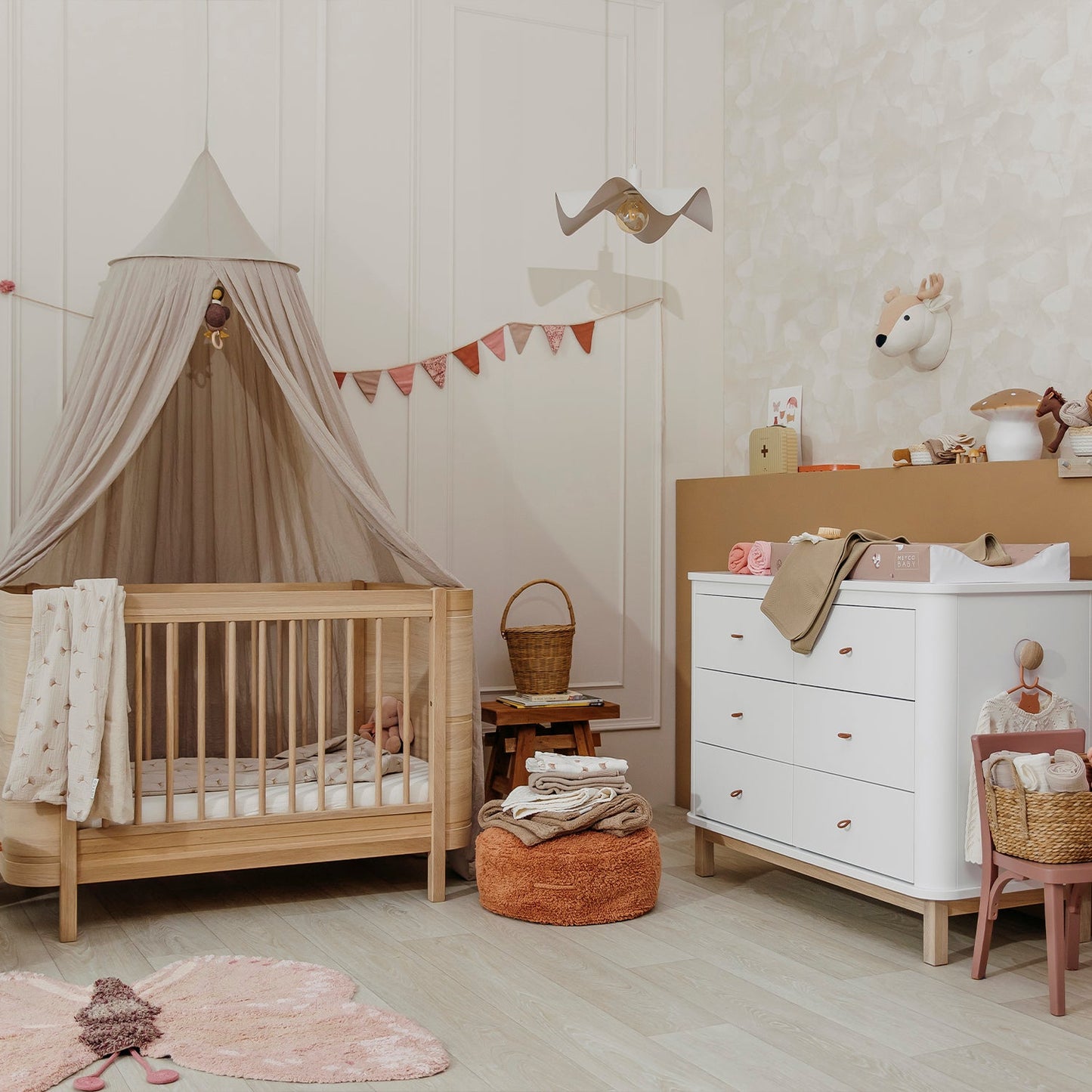 Meyco Decke vorgewaschen musselin gestickt mit frottee Ginkgo Soft sand