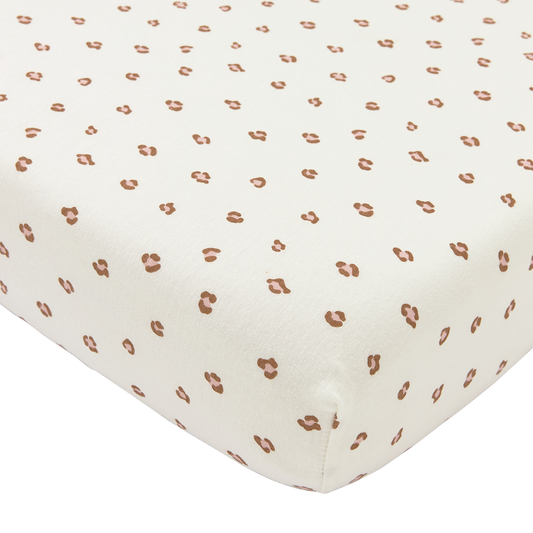 Meyco Spannbettlaken jersey print Mini Panther Soft Pink Studio