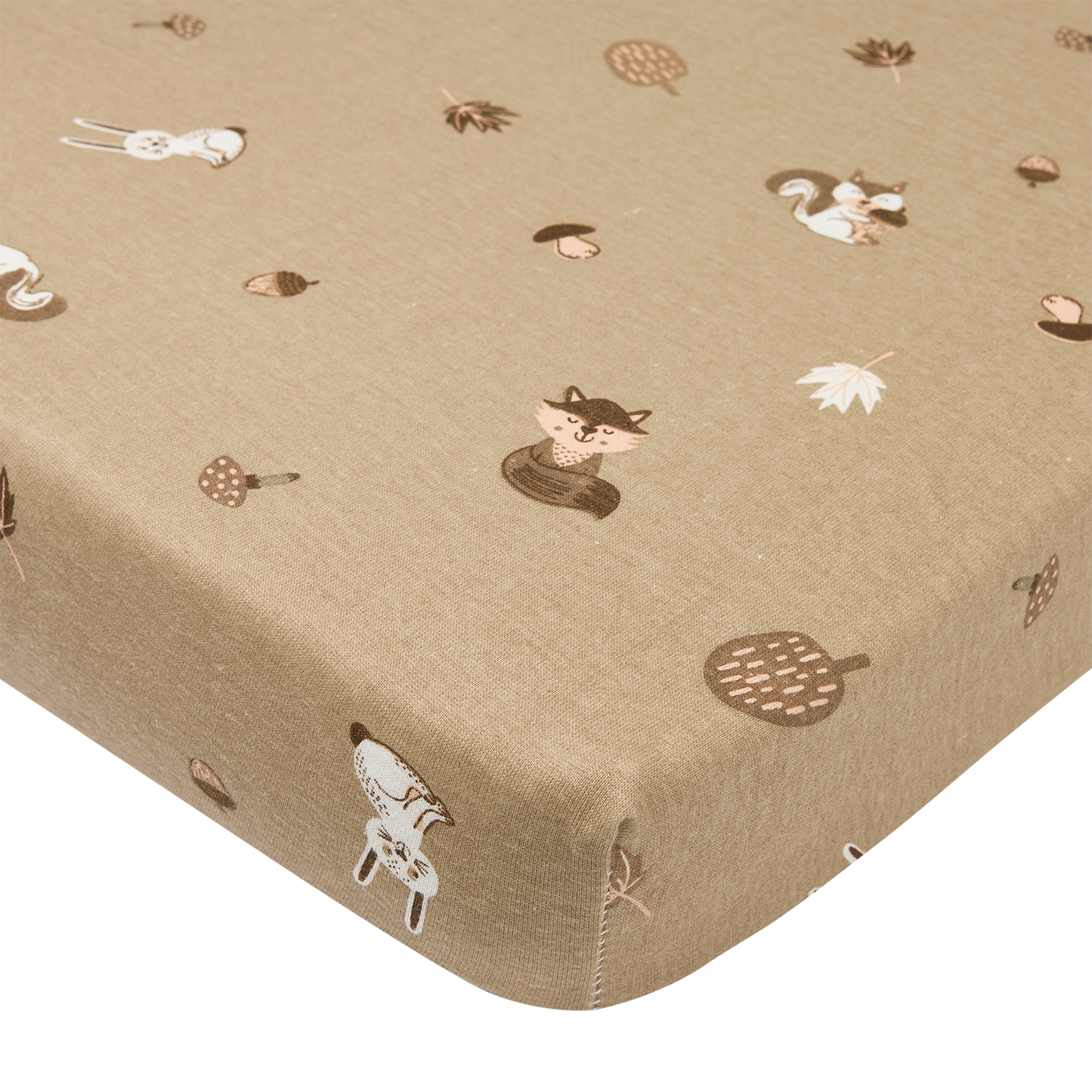 Meyco Spannbettlaken jersey print Forest Animals Sand