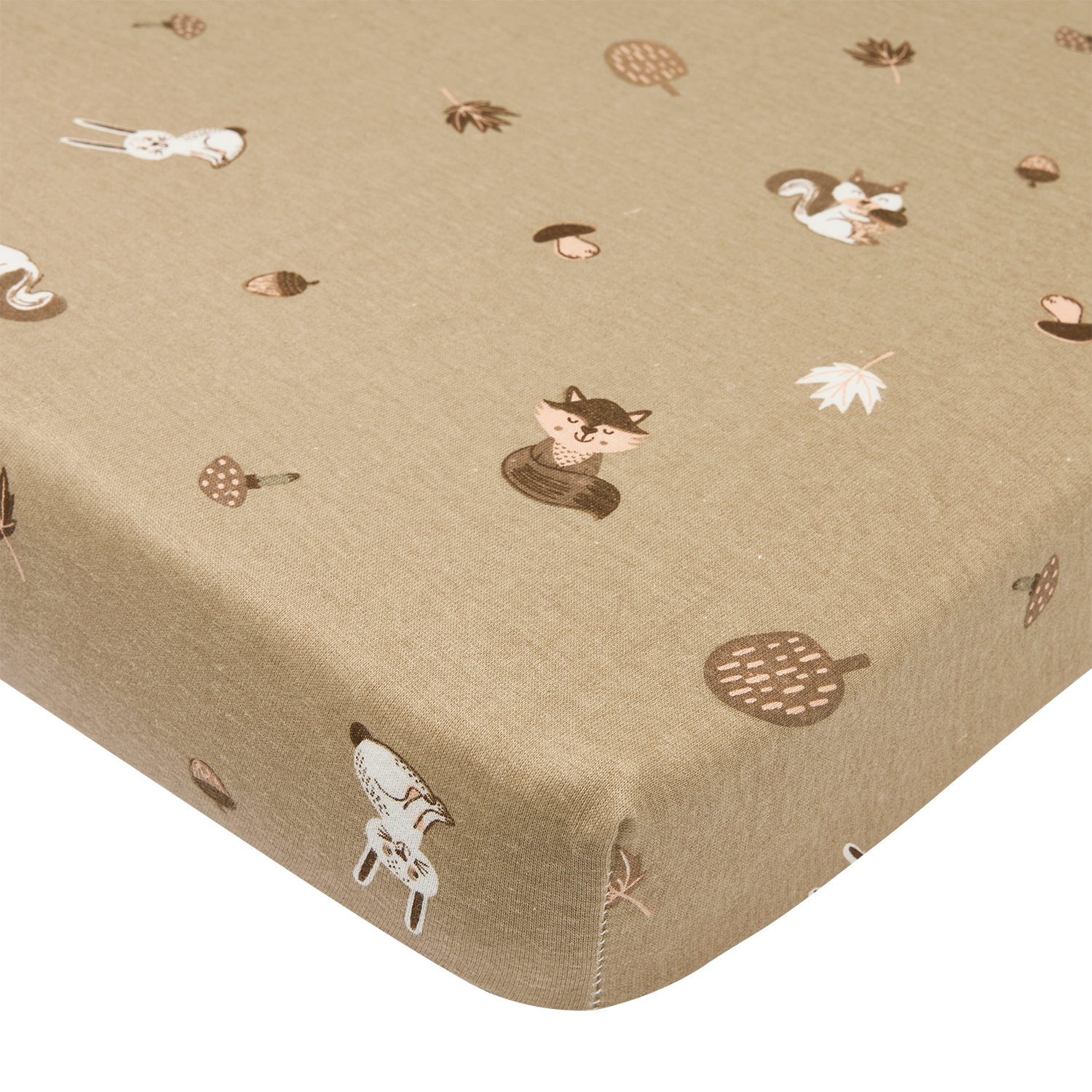 Meyco Spannbettlaken jersey print Forest Animals Sand