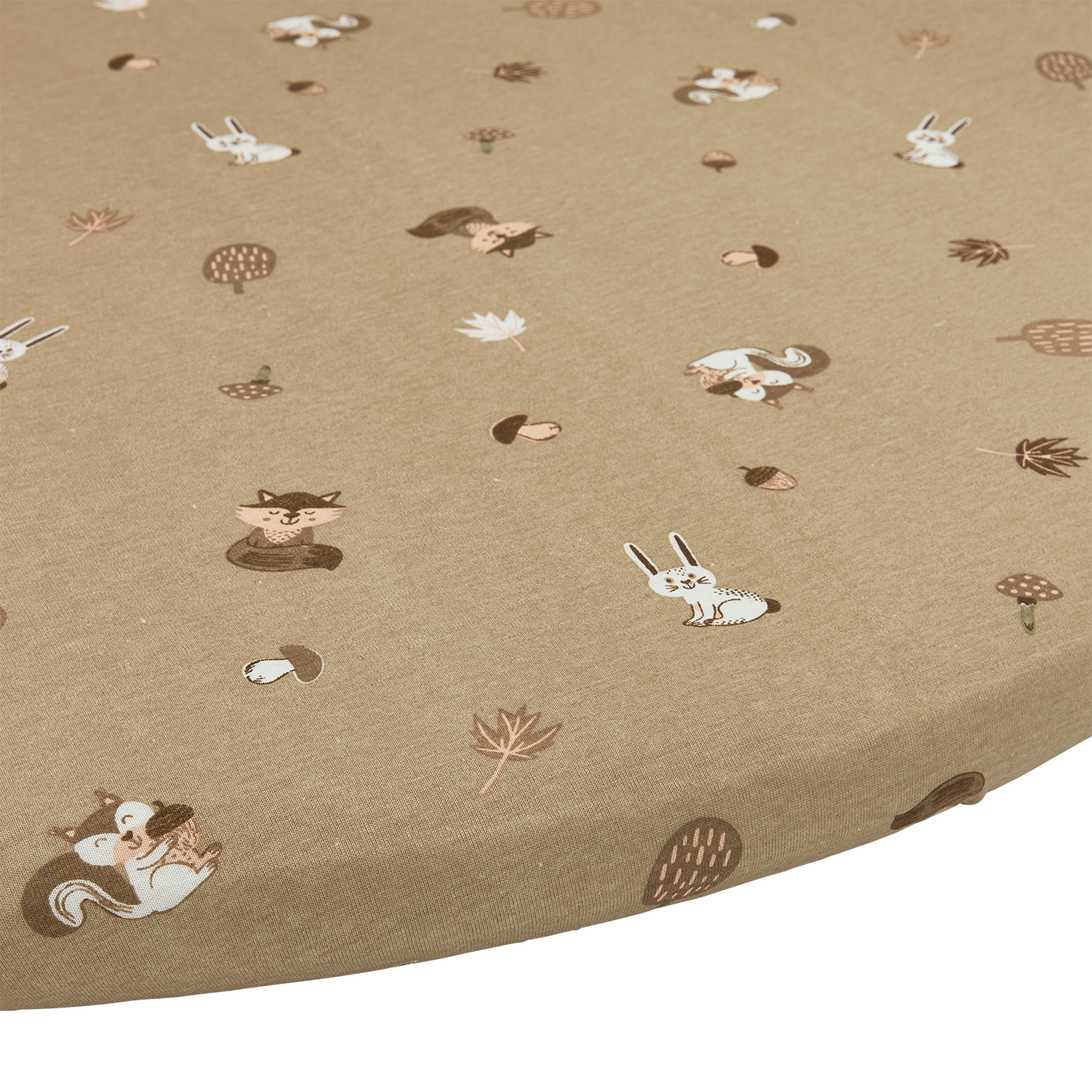 Meyco Spannbettlaken jersey print Forest Animals Sand