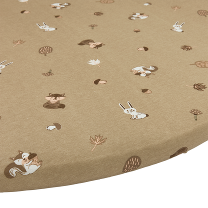 Meyco Spannbettlaken jersey print Forest Animals Sand