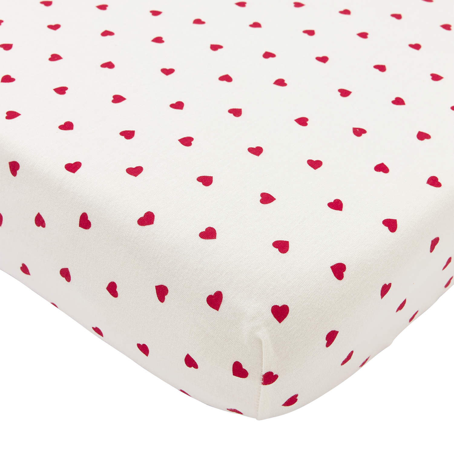 Meyco Spannbettlaken jersey print Sweet Heart White/Red