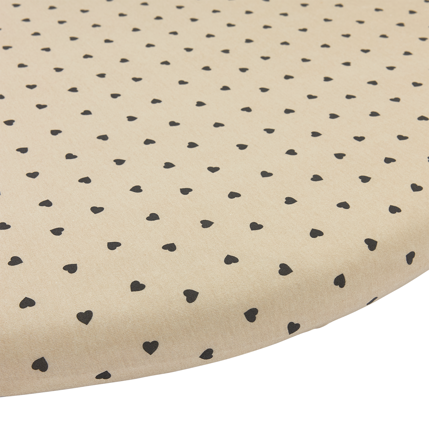 Meyco Spannbettlaken jersey print Sweet Heart Soft Sand/Black