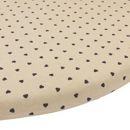 Meyco Spannbettlaken jersey print Sweet Heart Soft Sand/Black