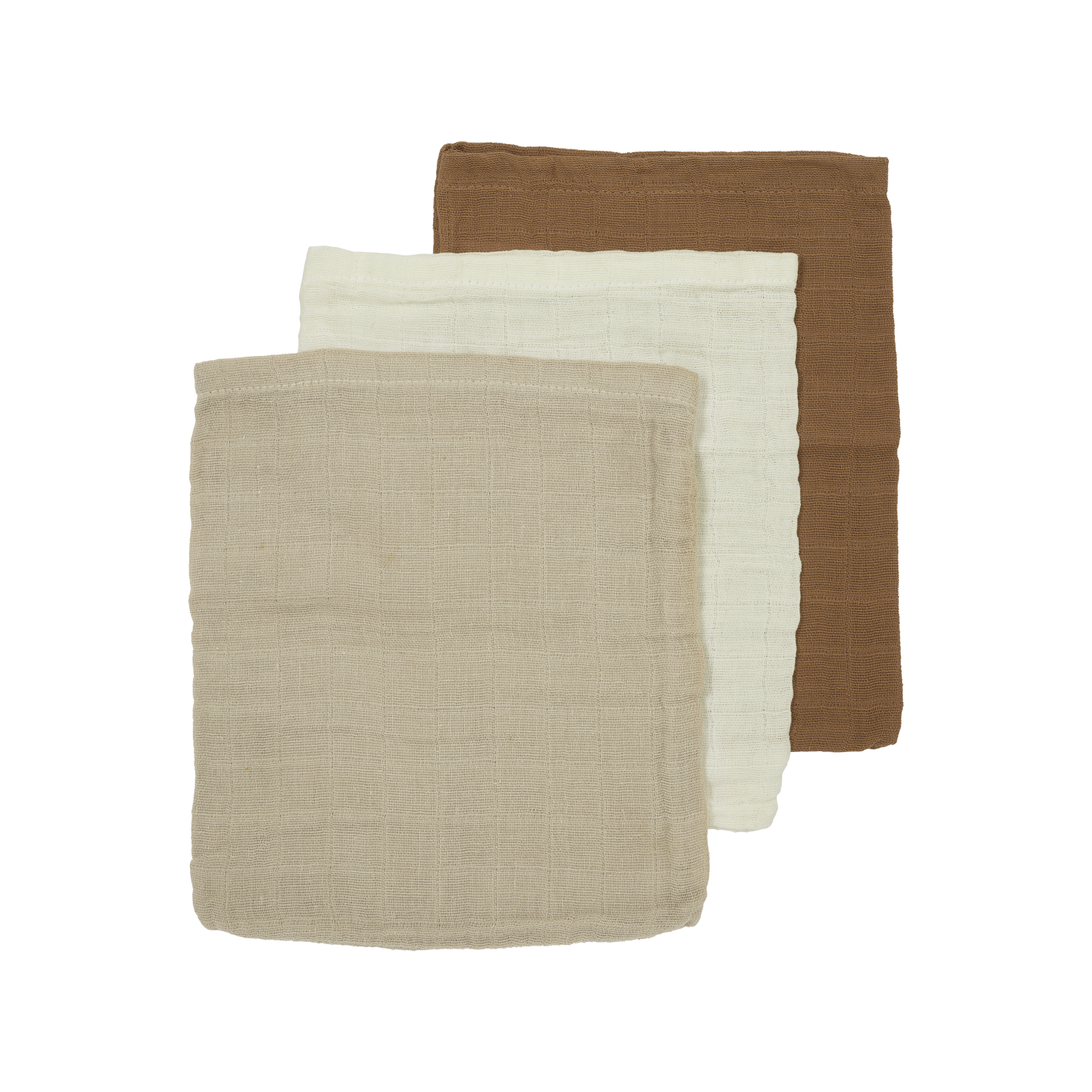 Meyco Musselinwindeln vorgewaschen musselin - Offwhite/Sand/Toffee Offwhite/Sand/Toffee Studio