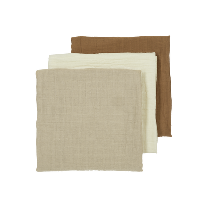 Meyco Musselinwindeln vorgewaschen musselin - Offwhite/Sand/Toffee Offwhite/Sand/Toffee