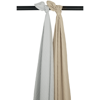 Meyco Musselinwindeln vorgewaschen musselin - Light Grey/Sand Light Grey/Sand