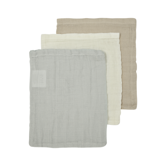 Meyco Musselinwindeln vorgewaschen musselin - Offwhite/Light Grey/Sand Offwhite/Light Grey/Sand Studio