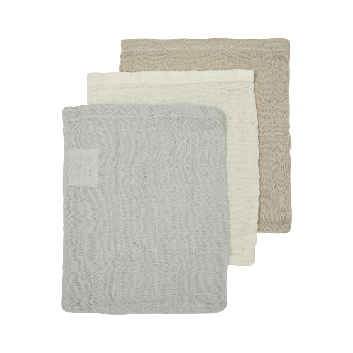 Meyco Musselinwindeln vorgewaschen musselin - Offwhite/Light Grey/Sand Offwhite/Light Grey/Sand Studio