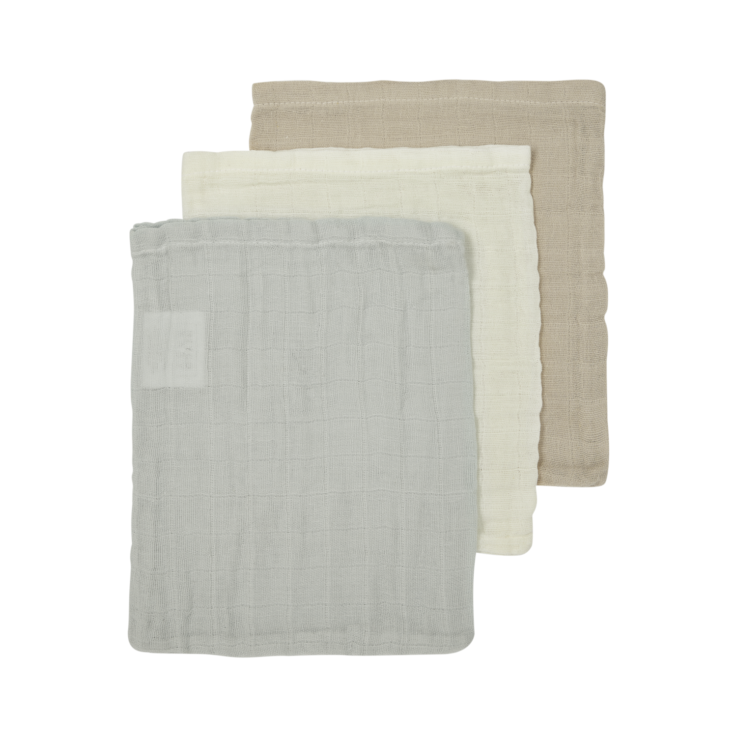 Meyco Musselinwindeln vorgewaschen musselin - Offwhite/Light Grey/Sand Offwhite/Light Grey/Sand Studio