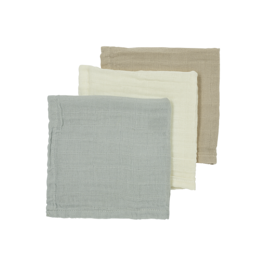 Meyco Musselinwindeln vorgewaschen musselin - Offwhite/Light Grey/Sand Offwhite/Light Grey/Sand