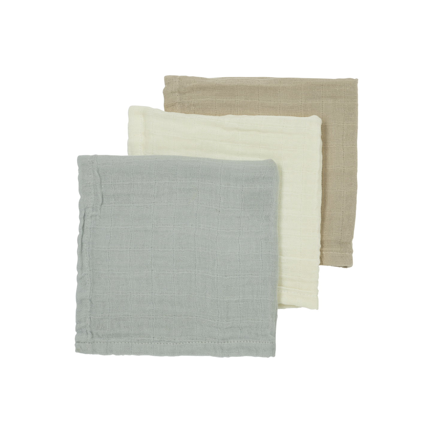 Meyco Musselinwindeln vorgewaschen musselin - Offwhite/Light Grey/Sand Offwhite/Light Grey/Sand