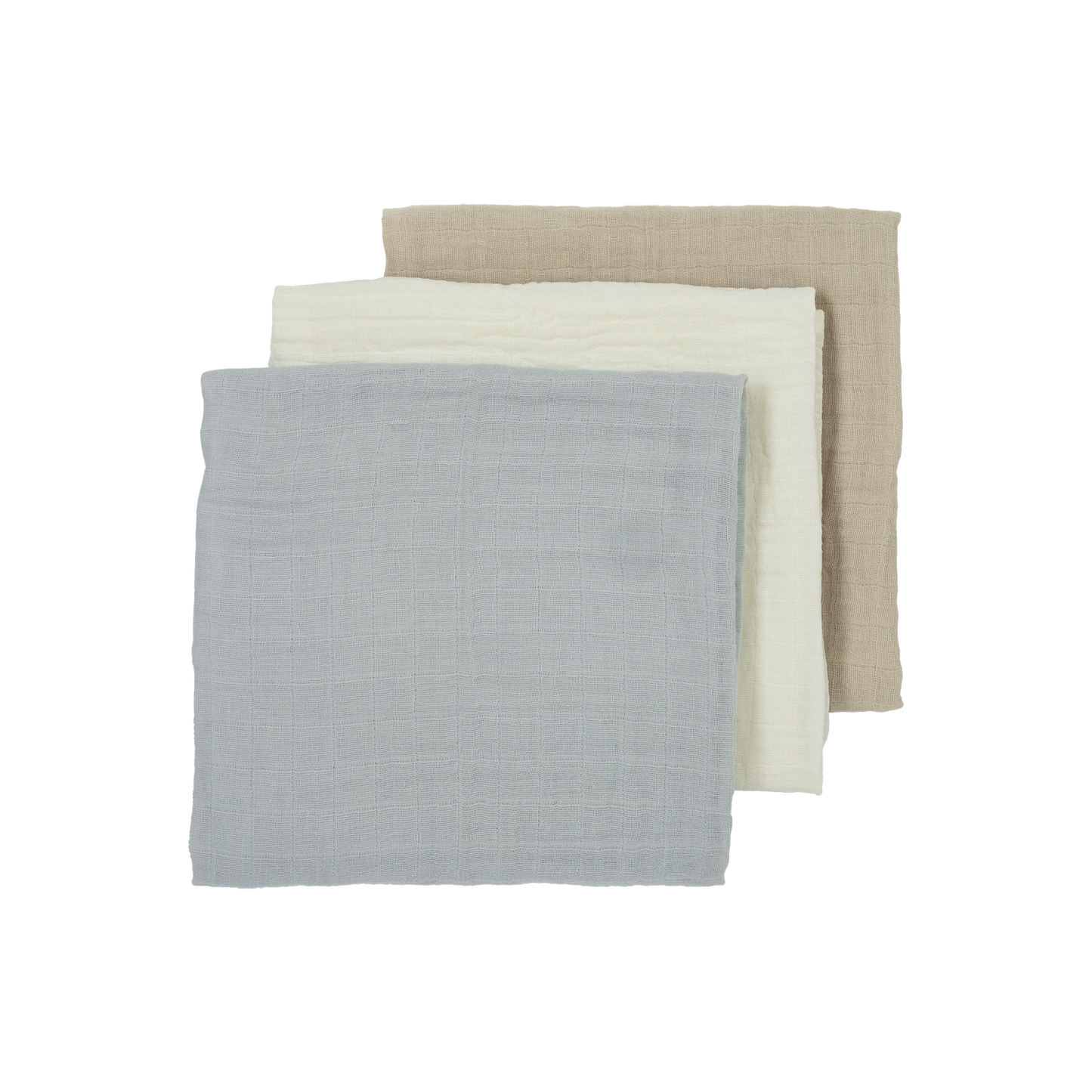 Meyco Musselinwindeln vorgewaschen musselin - Offwhite/Light Grey/Sand Offwhite/Light Grey/Sand