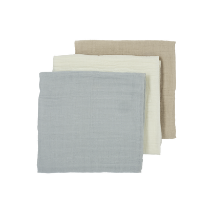 Meyco Musselinwindeln vorgewaschen musselin - Offwhite/Light Grey/Sand Offwhite/Light Grey/Sand