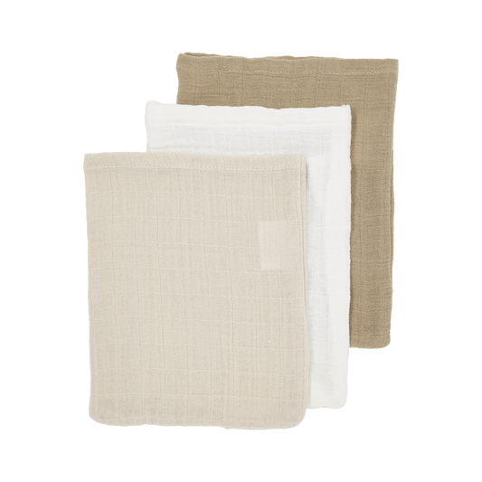 Meyco Musselinwindeln vorgewaschen musselin - Offwhite/Soft Sand/Taupe Offwhite/Soft Sand/Taupe Studio