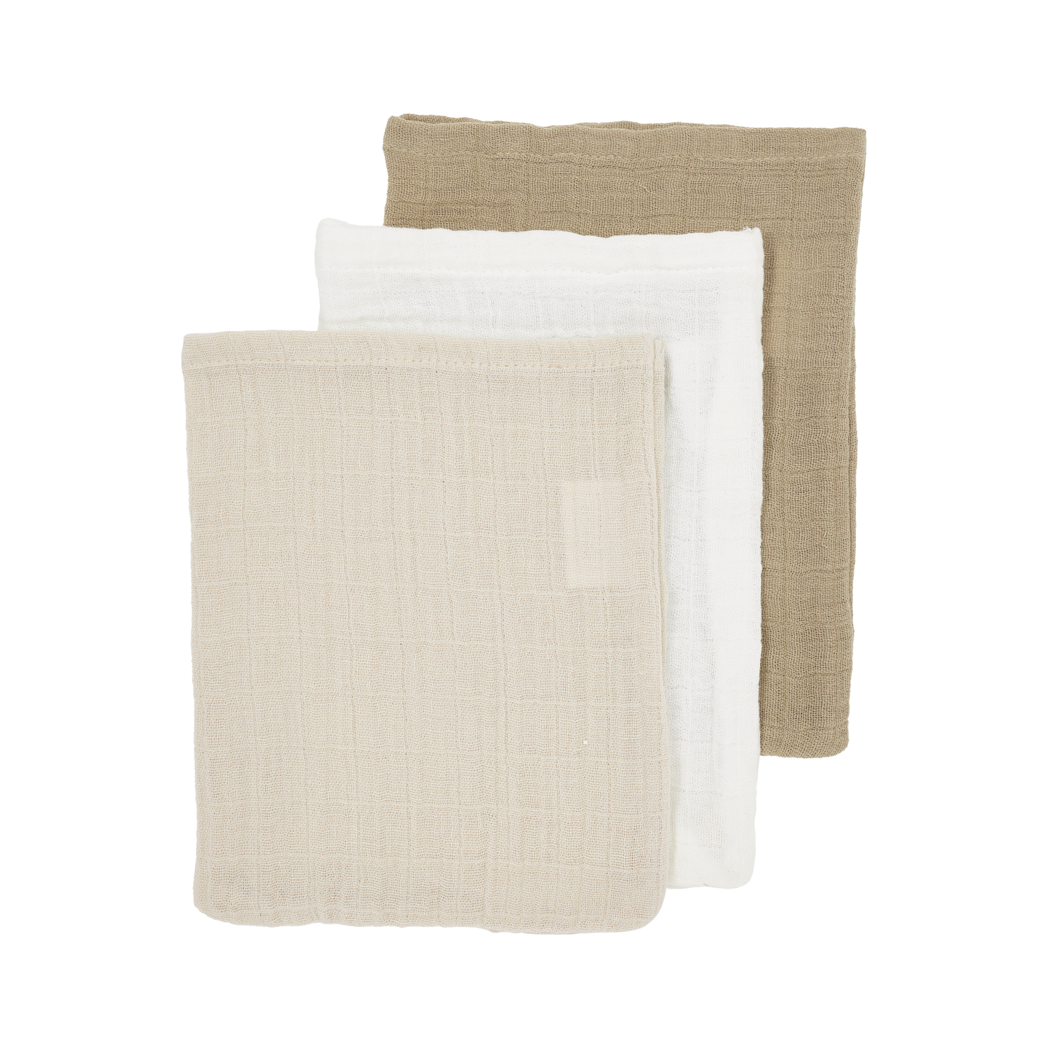 Meyco Musselinwindeln vorgewaschen musselin - Offwhite/Soft Sand/Taupe Offwhite/Soft Sand/Taupe Studio