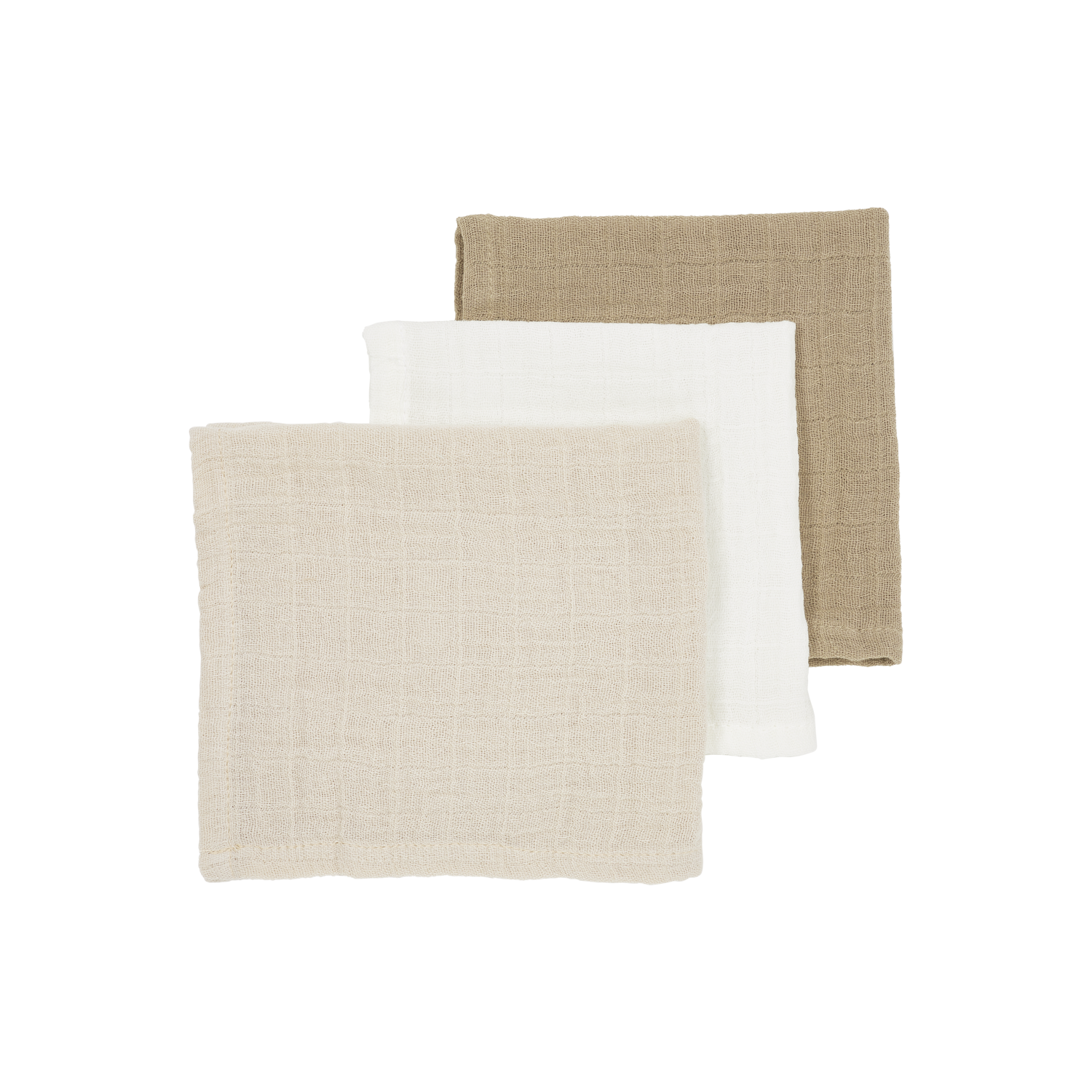 Meyco Musselinwindeln vorgewaschen musselin - Offwhite/Soft Sand/Taupe Offwhite/Soft Sand/Taupe