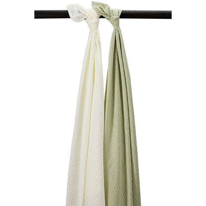 Meyco Musselinwindeln vorgewaschen musselin - Natural/Soft Olive Natural/Soft Olive Studio