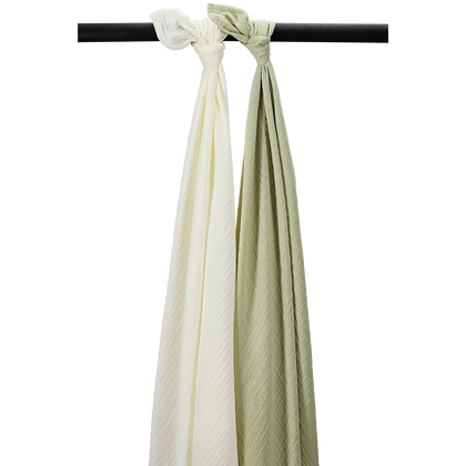 Meyco Musselinwindeln vorgewaschen musselin - Natural/Soft Olive Natural/Soft Olive