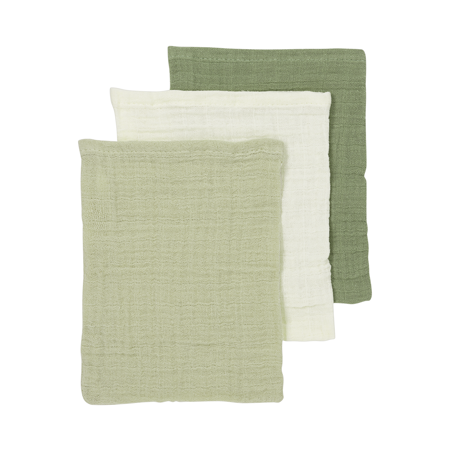 Meyco Musselinwindeln vorgewaschen musselin - Natural/Soft Olive/Olive Green Natural/Soft Olive/Olive Green Studio