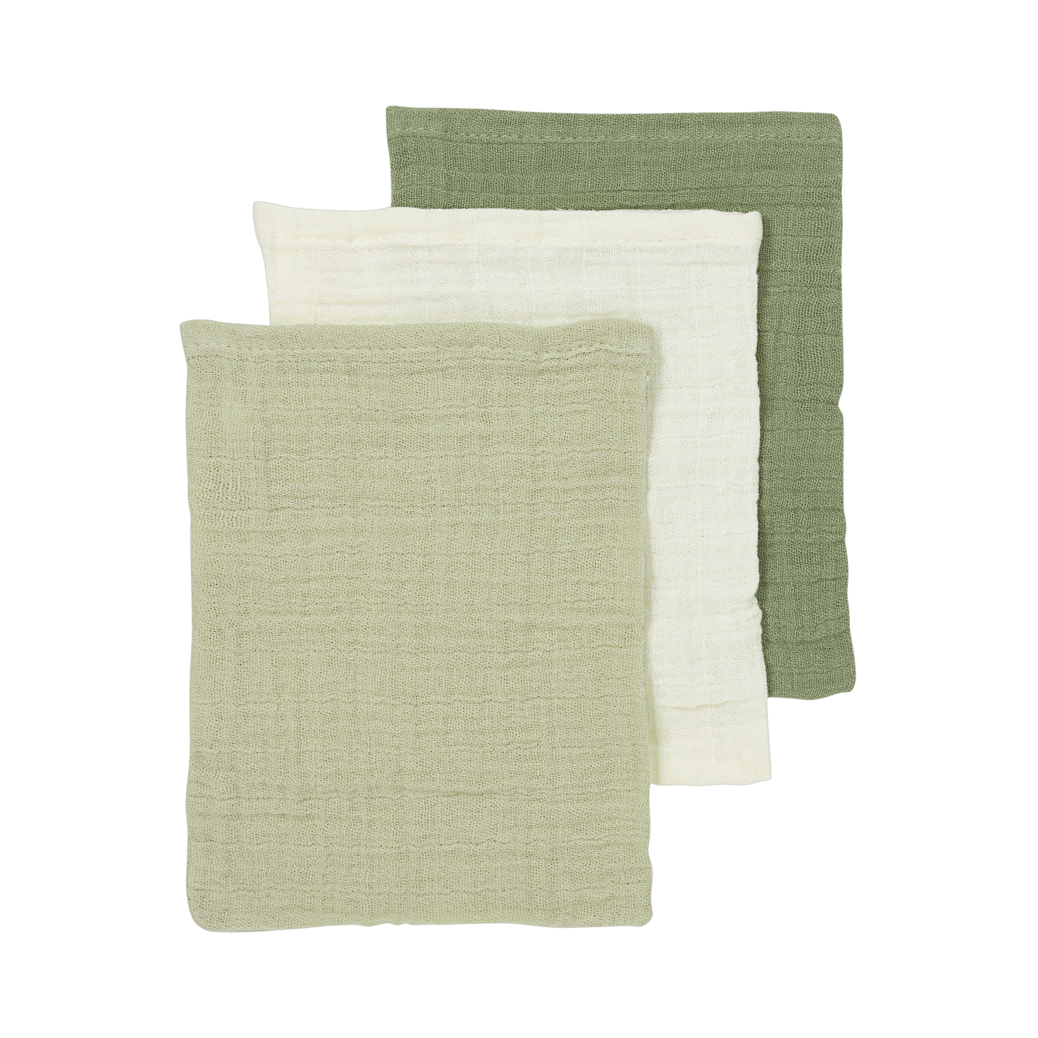 Meyco Musselinwindeln vorgewaschen musselin - Natural/Soft Olive/Olive Green Natural/Soft Olive/Olive Green Studio