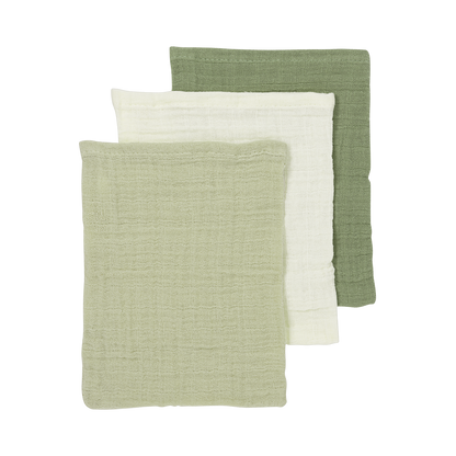 Meyco Musselinwindeln vorgewaschen musselin - Natural/Soft Olive/Olive Green Natural/Soft Olive/Olive Green Studio