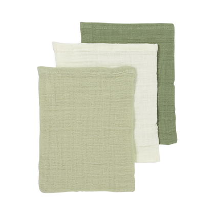Meyco Musselinwindeln vorgewaschen musselin - Natural/Soft Olive/Olive Green Natural/Soft Olive/Olive Green