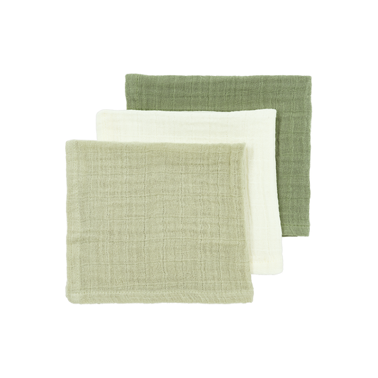 Meyco Musselinwindeln vorgewaschen musselin - Natural/Soft Olive/Olive Green Natural/Soft Olive/Olive Green