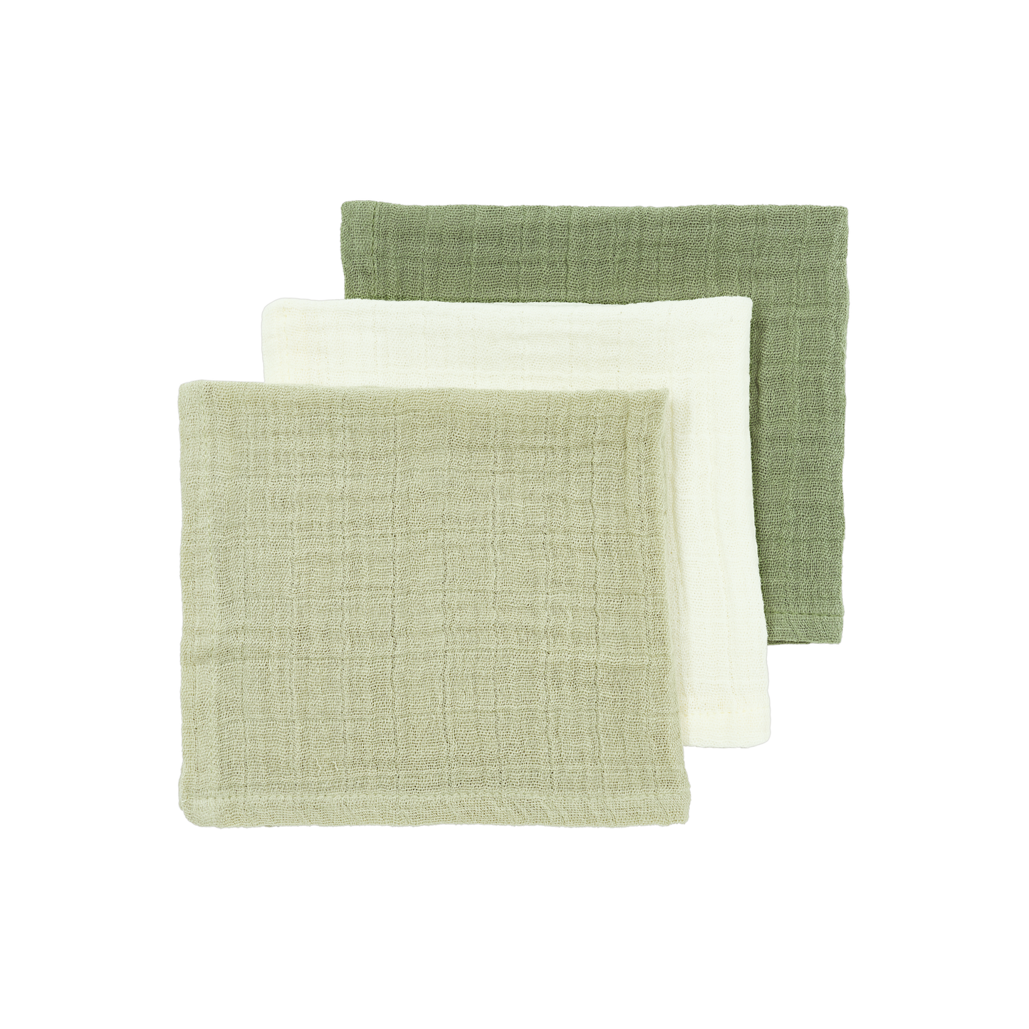 Meyco Musselinwindeln vorgewaschen musselin - Natural/Soft Olive/Olive Green Natural/Soft Olive/Olive Green