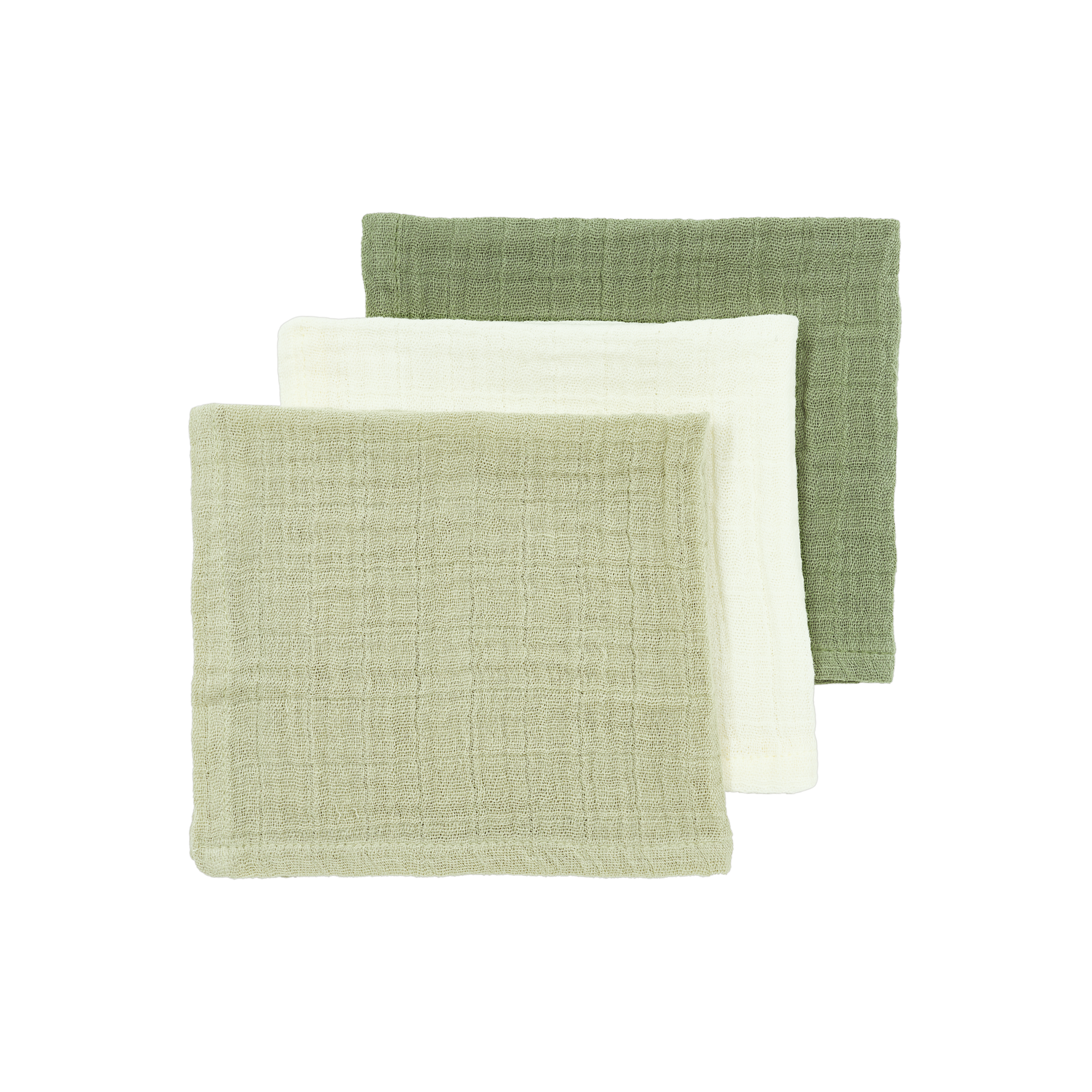 Meyco Musselinwindeln vorgewaschen musselin - Natural/Soft Olive/Olive Green Natural/Soft Olive/Olive Green