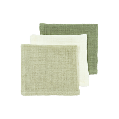 Meyco Musselinwindeln vorgewaschen musselin - Natural/Soft Olive/Olive Green Natural/Soft Olive/Olive Green