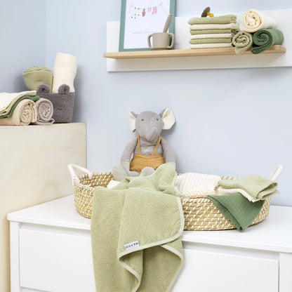 Meyco Musselinwindeln vorgewaschen musselin - Natural/Soft Olive/Olive Green Natural/Soft Olive/Olive Green