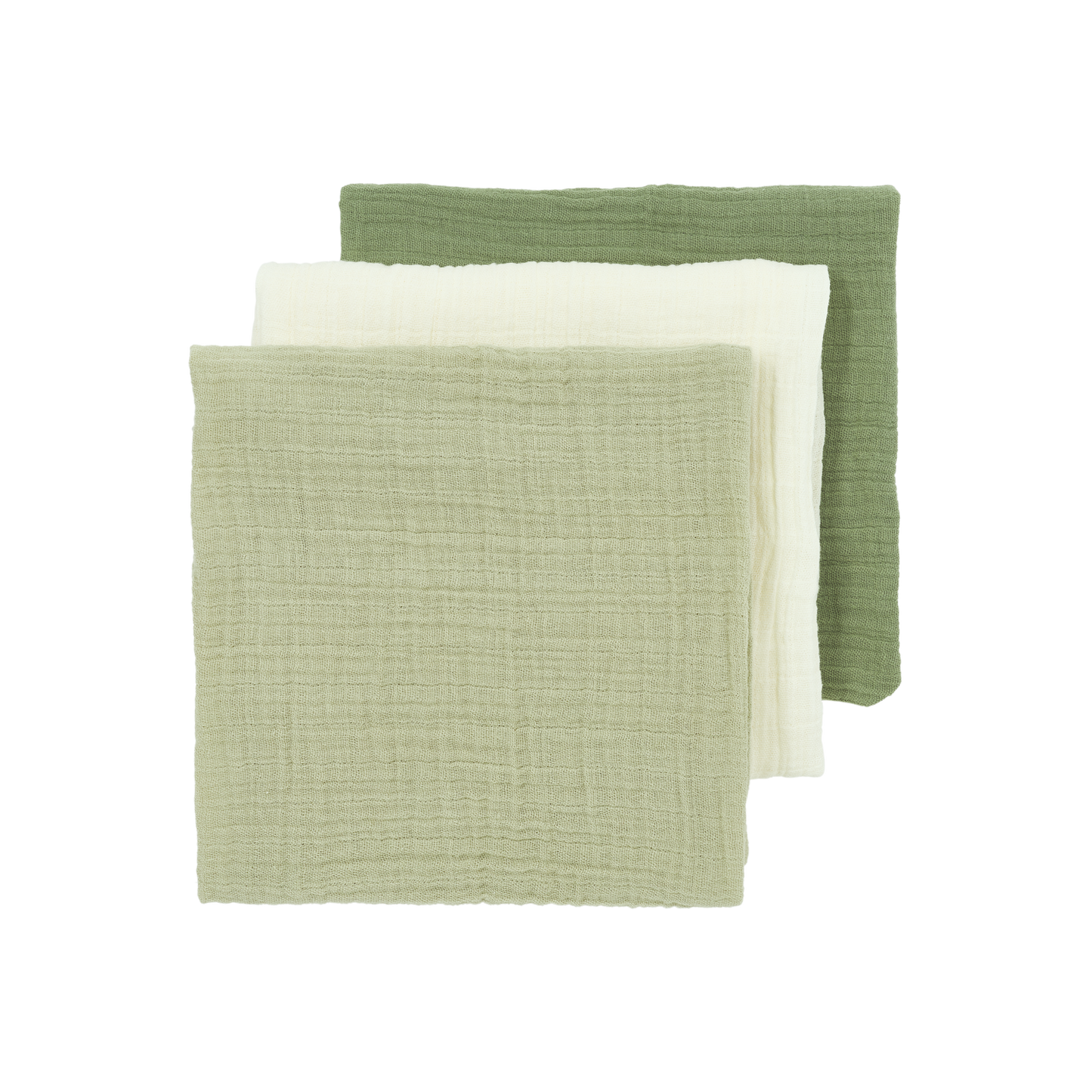 Meyco Musselinwindeln vorgewaschen musselin - Natural/Soft Olive/Olive Green Natural/Soft Olive/Olive Green