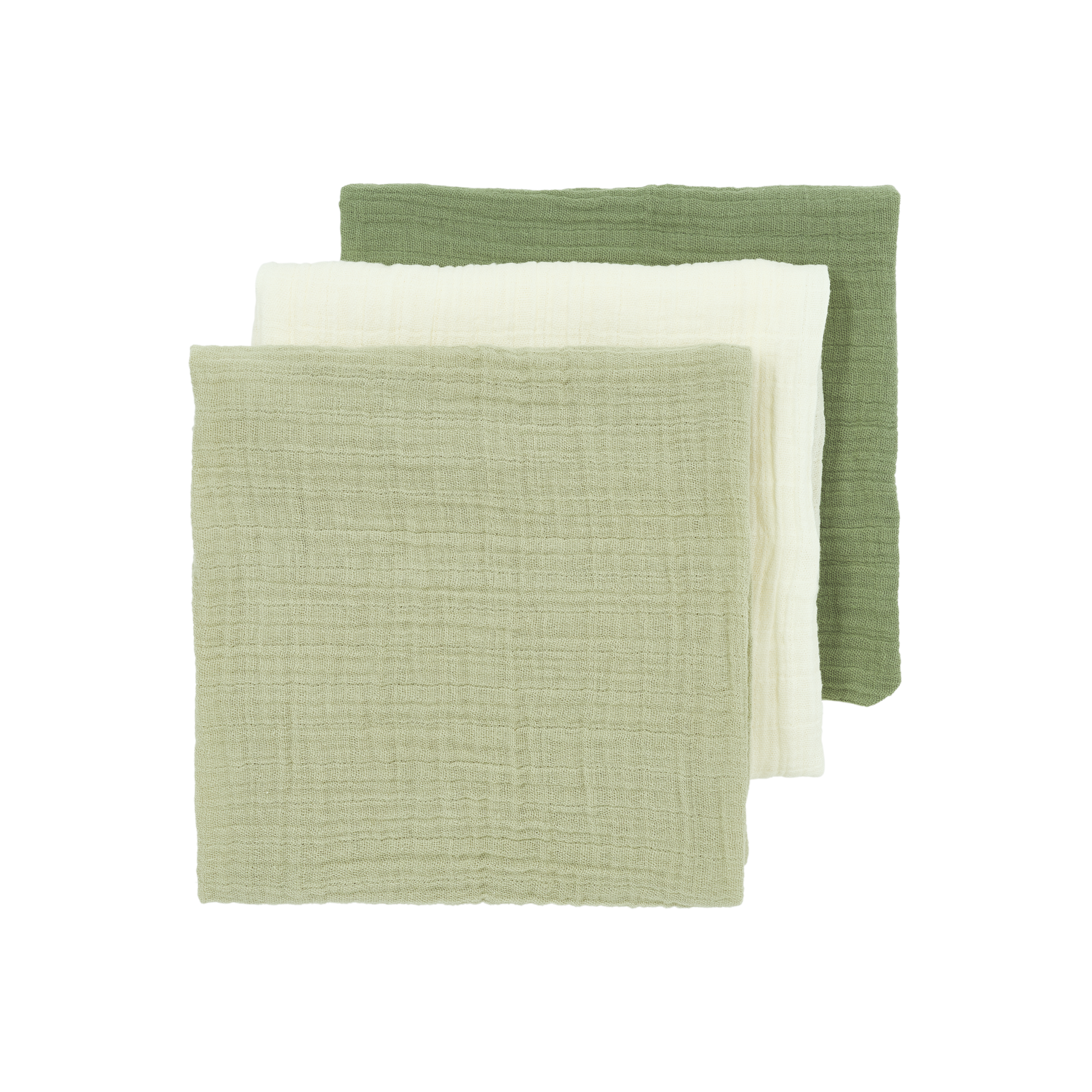 Meyco Musselinwindeln vorgewaschen musselin - Natural/Soft Olive/Olive Green Natural/Soft Olive/Olive Green