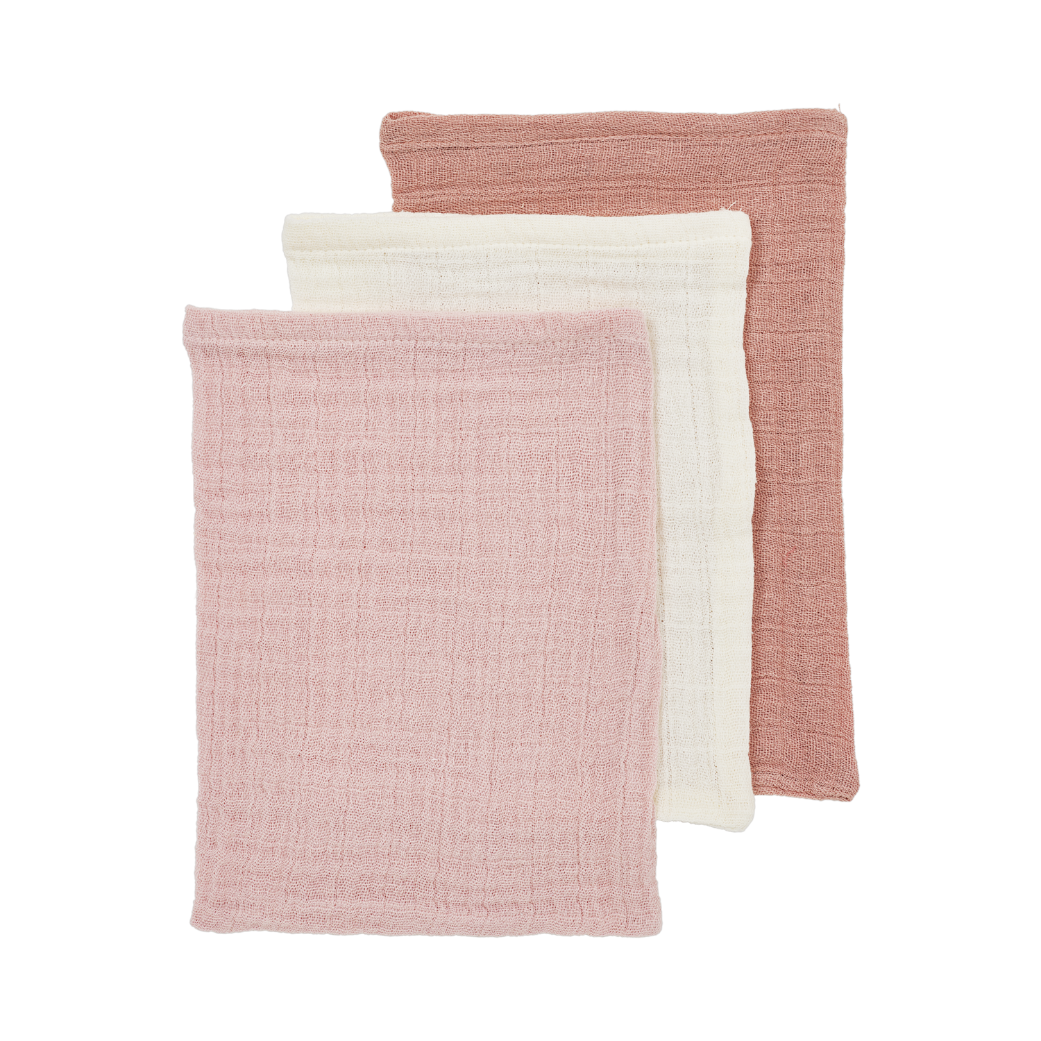 Meyco Musselinwindeln vorgewaschen musselin - Soft Rose/Rose/Natural Soft Rose/Rose/Natural Studio