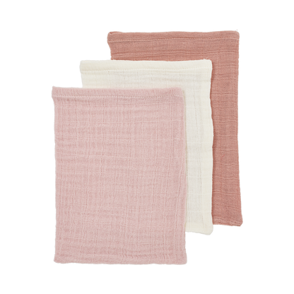 Meyco Musselinwindeln vorgewaschen musselin - Soft Rose/Rose/Natural Soft Rose/Rose/Natural Studio