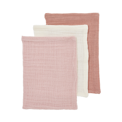Meyco Musselinwindeln vorgewaschen musselin - Soft Rose/Rose/Natural Soft Rose/Rose/Natural