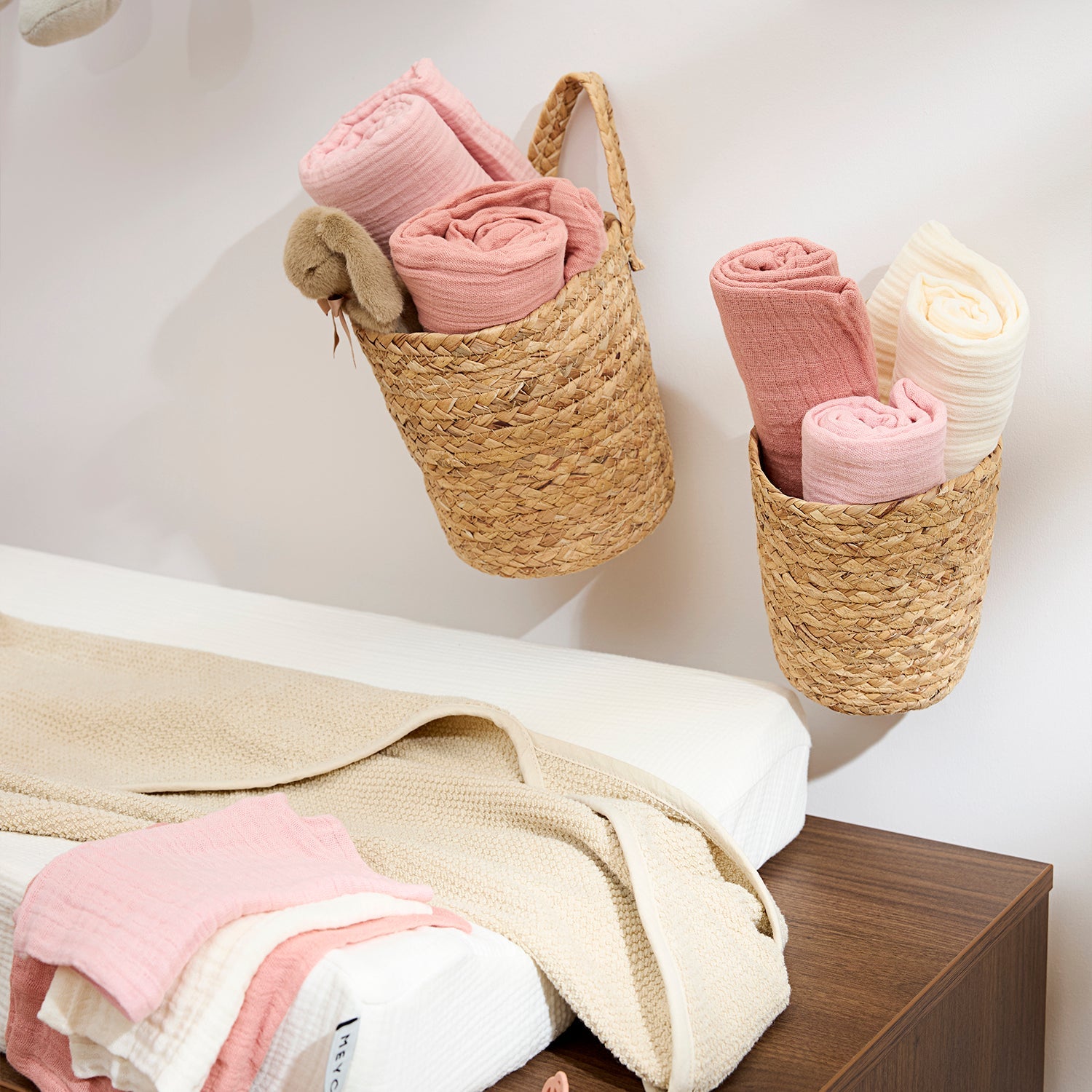 Meyco Musselinwindeln vorgewaschen musselin - Soft Rose/Rose/Natural Soft Rose/Rose/Natural
