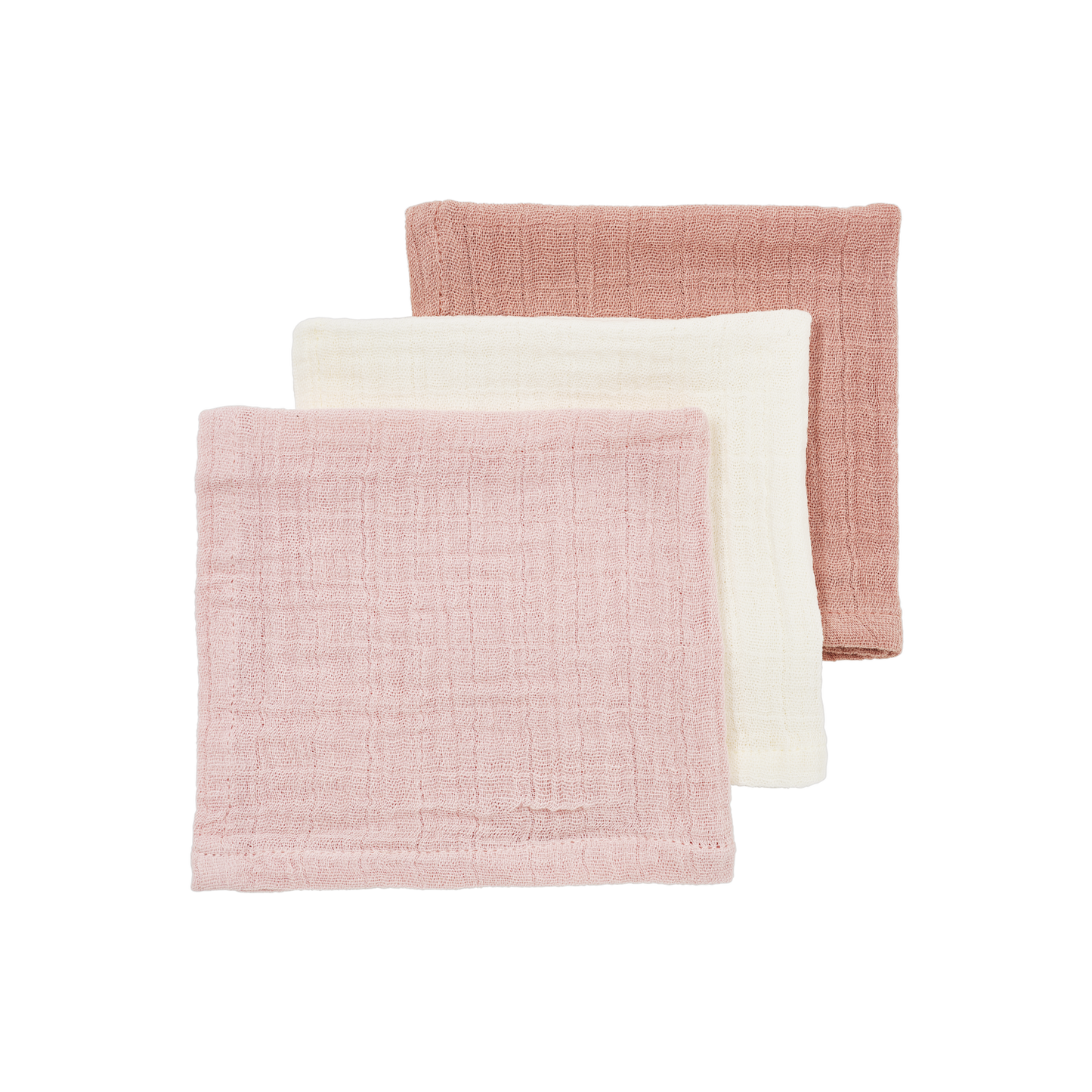 Meyco Musselinwindeln vorgewaschen musselin - Soft Rose/Rose/Natural Soft Rose/Rose/Natural