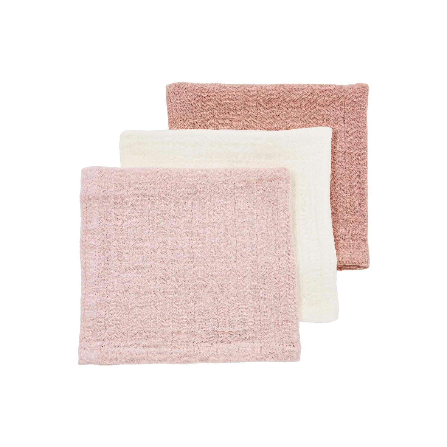 Meyco Musselinwindeln vorgewaschen musselin - Soft Rose/Rose/Natural Soft Rose/Rose/Natural
