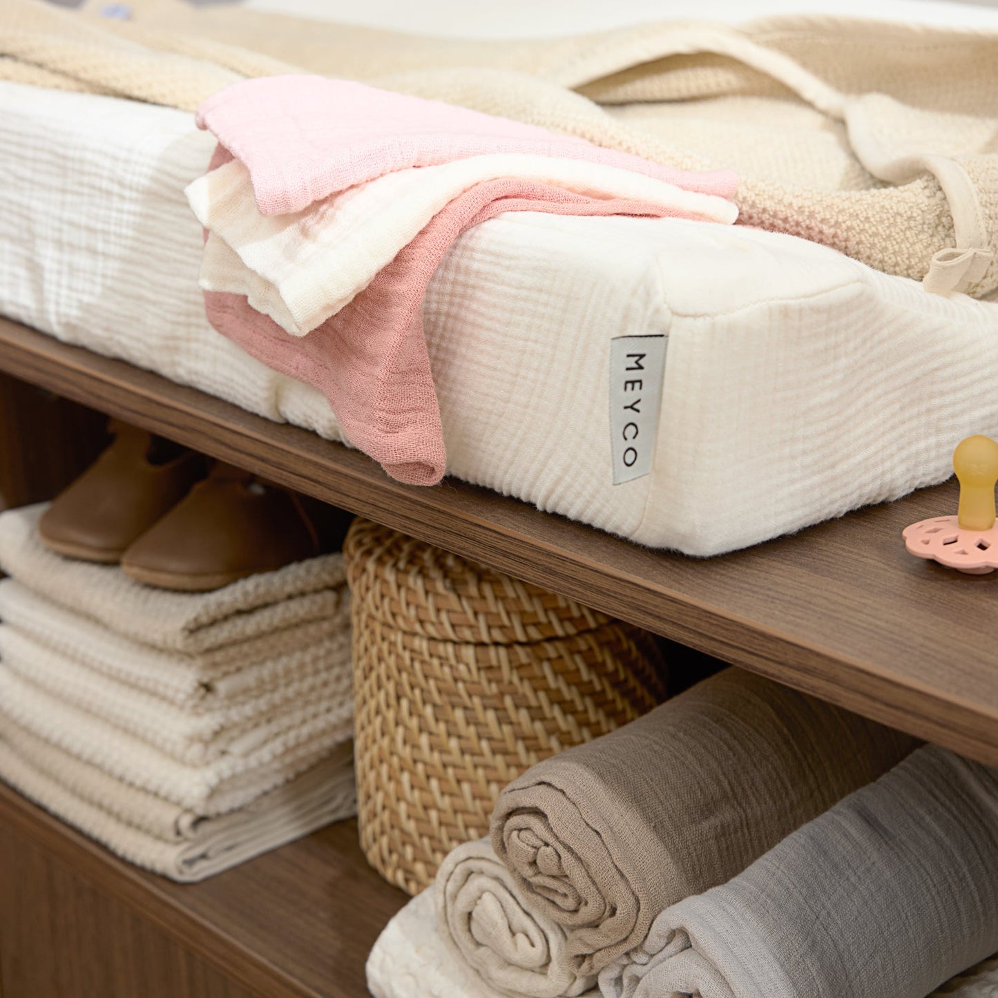 Meyco Musselinwindeln vorgewaschen musselin - Soft Rose/Rose/Natural Soft Rose/Rose/Natural