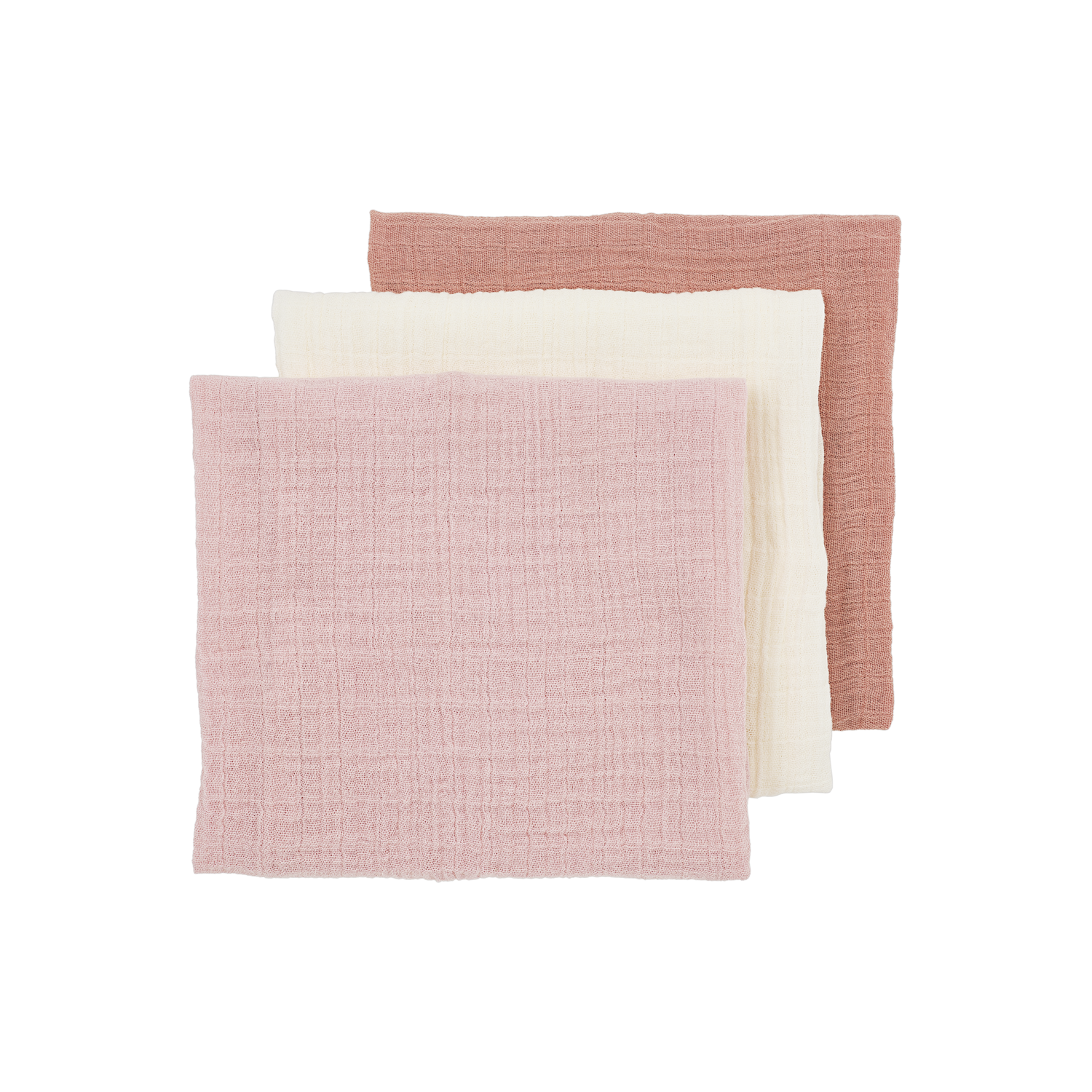 Meyco Musselinwindeln vorgewaschen musselin - Soft Rose/Rose/Natural Soft Rose/Rose/Natural